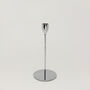 G Decor Verro Set Of Three Modern Silver Stainless Steel Candle Holders Sleek Weighted Dinner Candlesticks, thumbnail 3 of 5