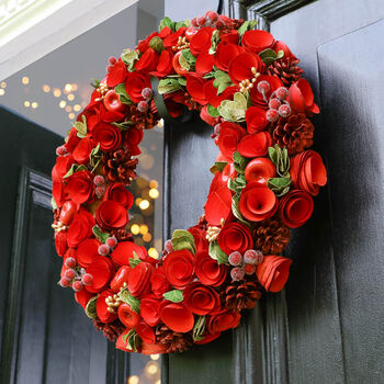 Extra Large Luxury Christmas Roses Wreath By Dibor | Notonthehighstreet.com