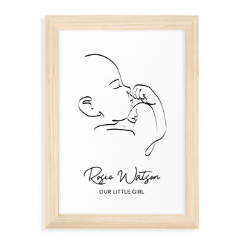 Personalised Line Art Relaxed Baby Print, 12 of 12