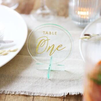 Personalised Round Acrylic Wedding Table Number, 3 of 3