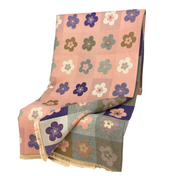 Pink And Purple Flower Winter Scarf, 2 of 2
