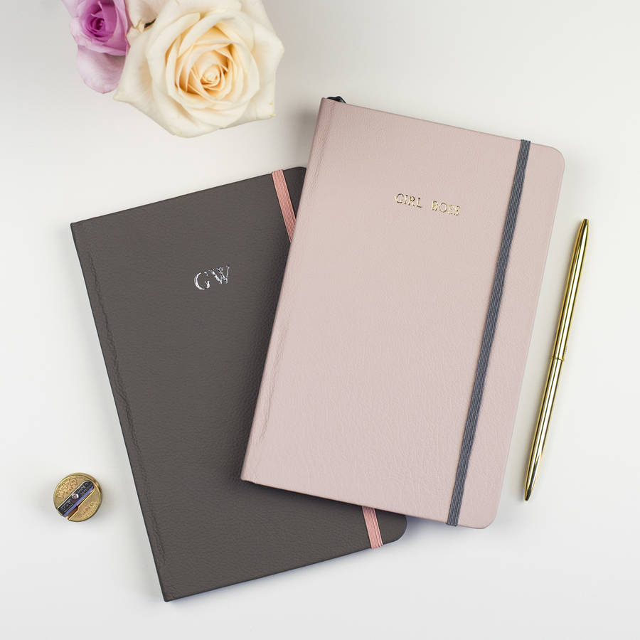 luxurious personalised leather notebook by studio seed ...