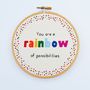 'Rainbow Of Possibilities' Hand Embroidery Hoop Art, thumbnail 2 of 5