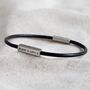 Men's Personalised Leather Cord And Bar Bracelet, thumbnail 3 of 7