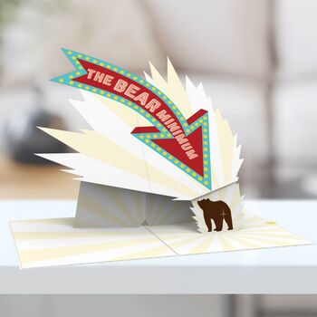 Give The Bear Minimum Funny 3D Pop Up Fathers Day Card, 3 of 6