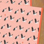 Pink Storks New Baby Wrapping Paper Two Sheets, thumbnail 3 of 5