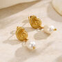Nautilus And Pearl Shell Stud Earrings, thumbnail 2 of 5