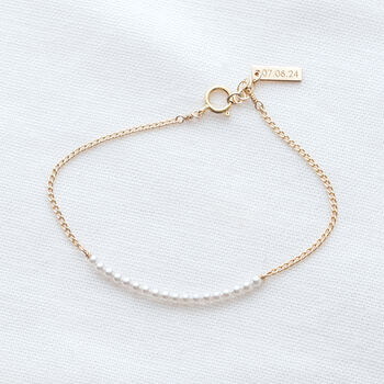 Personalised Tiny Vegan Pearl Bracelet, 2 of 5