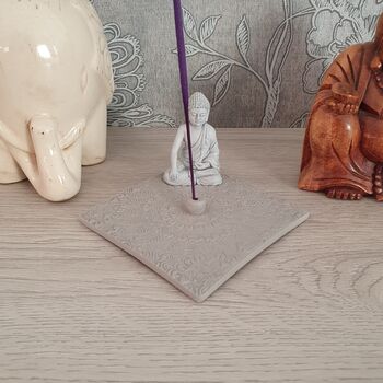 Meditating Buddha Grey Incense Burner, 3 of 6