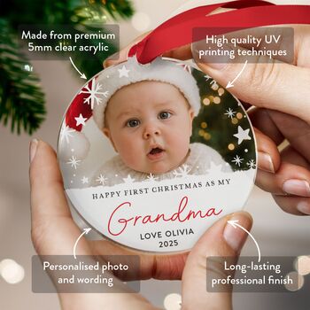 Baby's First Christmas Photo Ornament Grandma, 3 of 8
