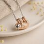Personalised Sterling Silver And Rose Gold Sloth Necklace, thumbnail 1 of 9