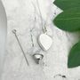 Personalised Sterling Silver Engraved Heart Cremation Ashes Urn Necklace, thumbnail 8 of 12