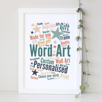 Personalised 50th Birthday Word Art Gift Her, 2 of 9