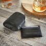 Personalised Vintage Leather Card Holder And Copper Hip Flask, thumbnail 2 of 3