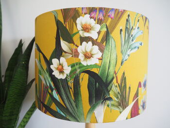 Mustard Exotic Floral Lampshade, 4 of 8