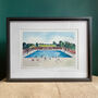 Brockwell Park Lido Print On Watercolour Paper, thumbnail 1 of 3