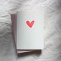 Handprinted Red Heart Mini Card, thumbnail 1 of 4