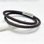Classic Leather Double Wrap Bracelet For Him, thumbnail 2 of 12