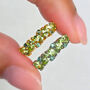Emerald And Peridot Pear Cut Half Eternity Band In Sterling Silver And Gold Vermeil, thumbnail 1 of 11