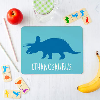Personalised Triceratops Dinosaur Placemat, 3 of 12