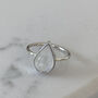 Large Statement Sterling Silver Teardrop Moonstone Ring, thumbnail 3 of 5