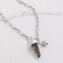The En Pointe Duo Smokey Quartz Necklace, Silver, thumbnail 3 of 8