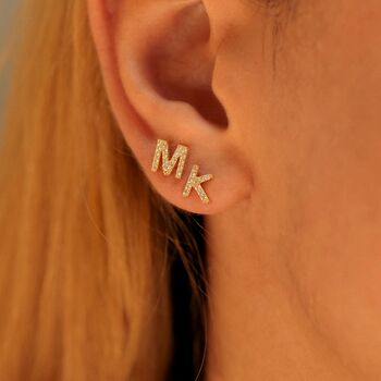 Initial Letter Earring Sterling Silver Single, 7 of 7