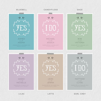 'Yes' Personalised Engagement Or Wedding Print, 3 of 7
