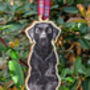 Black Labrador Dog Hanging Wooden Christmas Decoration, thumbnail 5 of 5