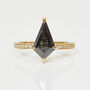 18ct Gold Kite Salt And Pepper Diamond Engagement Ring, thumbnail 1 of 5