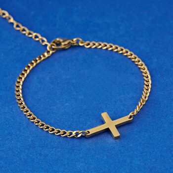 Engrave Gold Cross Bracelet, 2 of 10