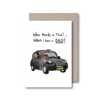 Taxi Dad Black Fathers Day Card, 2 of 2