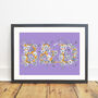 Personalised Colourful Floral Name Print, thumbnail 3 of 6