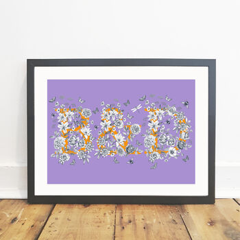 Personalised Colourful Floral Name Print, 3 of 6