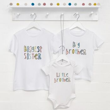 Dots And Dashes Brother Sister Set Of Three T Shirt Set, 6 of 7