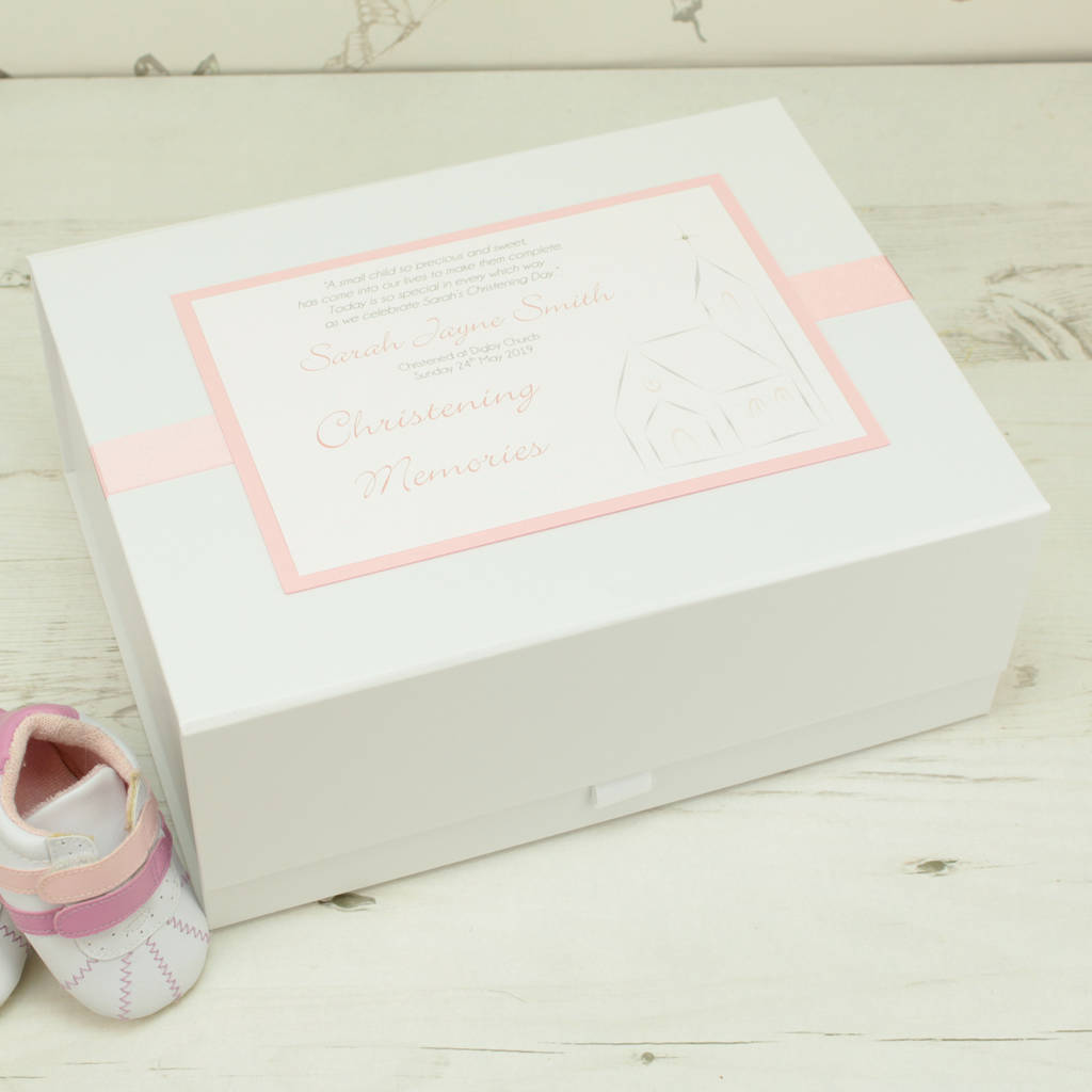 personalised christening memory box by dreams to reality design ltd