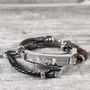 Daddy's Personalised Print Leather Bracelet, thumbnail 2 of 4