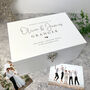 Personalised White Wooden Engraved Wedding Keepsake Memory Box, thumbnail 1 of 6