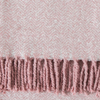 Pink Herringbone Cosy Throw, 2 of 3