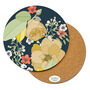 Round Placemat Large Heatproof Chica Camellia Navy, thumbnail 1 of 7