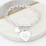 Personalised Solid Sterling Silver Heart Bracelet, thumbnail 1 of 6