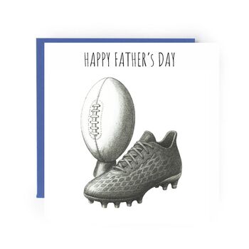 Happy Father’s Day Rugby Card – Rugby Ball Design – Sports Themed Father’s Day Card For Dad, 2 of 5