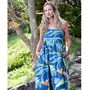 Blue Exotic Bird Strappy Cotton Dress, thumbnail 3 of 5