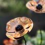 Set Of Three Mini Copper Poppy Garden Planter Stakes, thumbnail 2 of 7