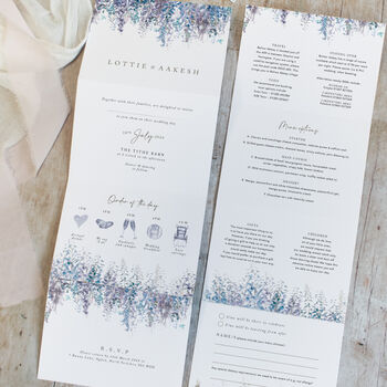 Whimsical Winter Concertina Wedding Invitations With Integrated RSVP, 3 of 5