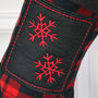 Personalised Christmas Red Snowflakes Stocking, thumbnail 2 of 3