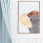Elephant With Gold Ears And Flower Crown Art Print, thumbnail 1 of 4