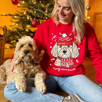 Personalised Merry Woofmas Dog Lover Christmas Jumper, 2 of 12