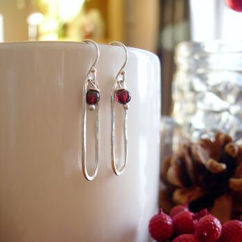 Garnet Long Oval Earrings, 3 of 6