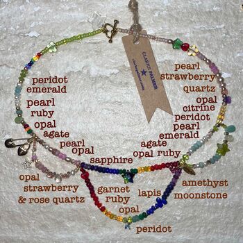 'Everything' Rainbow Chandelier Precious Stone Necklace, 4 of 6